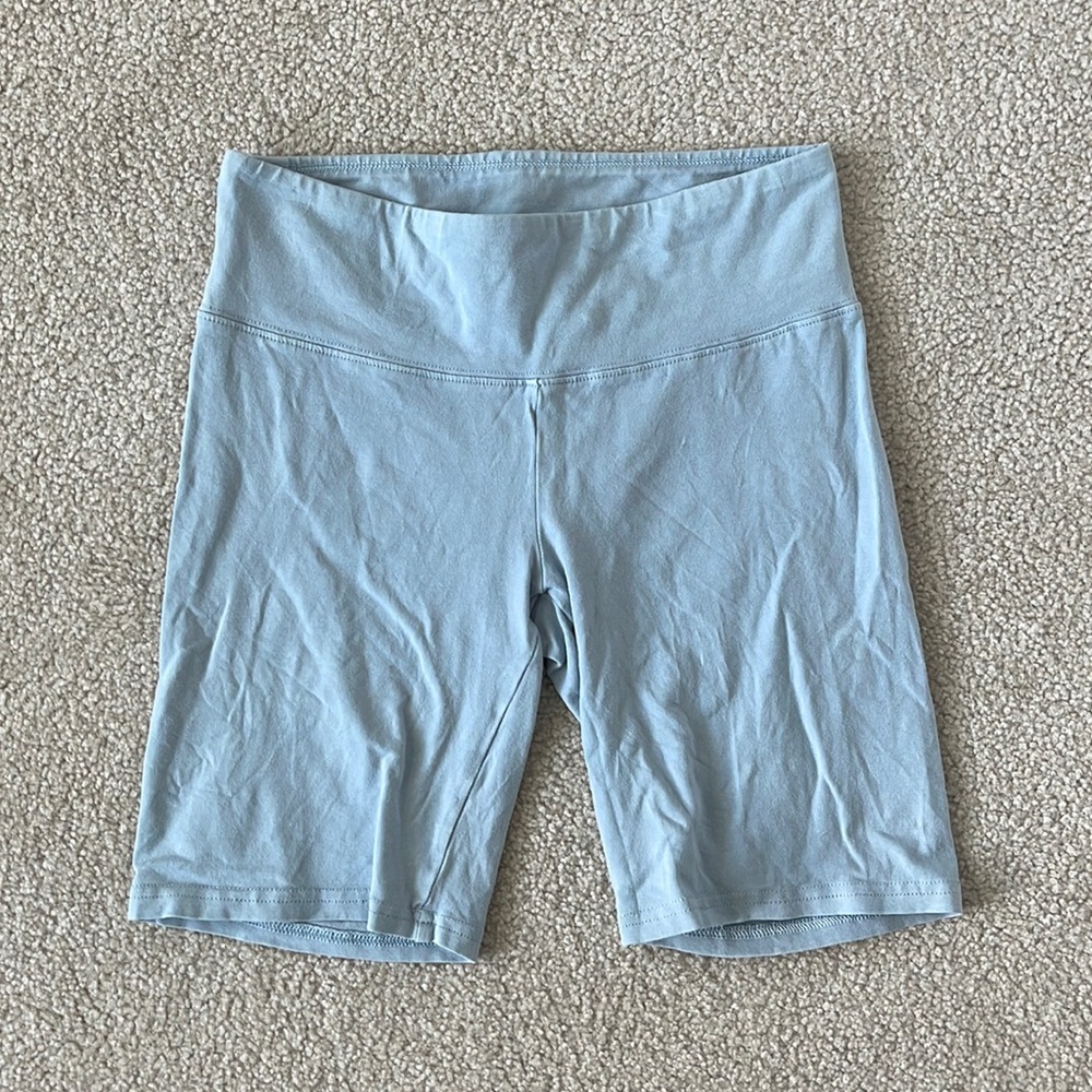 Aritzia TNA Light Blue Cotton Biker Shorts